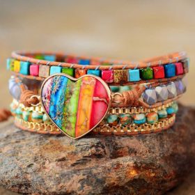 Natural imperial stone hand-woven bracelet (Option: Photo Color)