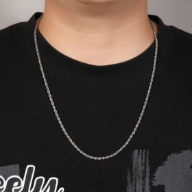 Rope Bracelet (Option: 7inch-3mm silver)
