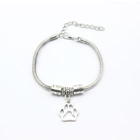 Animal Charm Alloy Dog Paw Bracelet (Option: Photo Color)