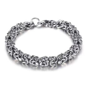 Vintage Braided Titanium Steel Bracelet For Men - Hip Hop Minimalist Chain Style, Durable Stainless Steel Handmade Link Brace (Option: 1pcs)