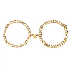 Love Magnet Attracts A Pair Of Male And Female Couple Bracelets (Option: Gold)