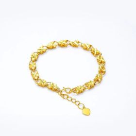 Gold-plated Lucky Clover Gift Love Heart Brass Gold-plated (Option: Clover bracelet)
