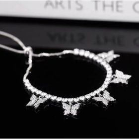 Multi Butterfly Bracelet Light Luxury Niche Micro-set Zircon (Option: Silver)