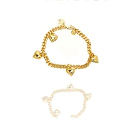 Lovely Multi Hearts 24K Gold Filled Jewelry Bracelet,Woman Accessories Fashion Creative Gift (Option: Golden)