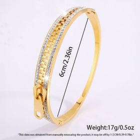 Titanium Steel Zipper Girls Advanced Personalized Niche Design Exquisite Bracelet (Option: Golden Zipper Bracelet)